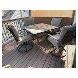 Five Piece Patio Set with Swivel Chairs