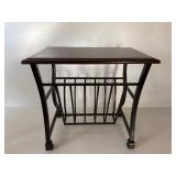 Side Table with Integrated Magazine Rack