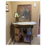 Vintage Cottage Washstand and Art Assortment