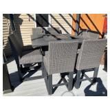 Seven-Piece Outdoor Fire Pit Dining Set