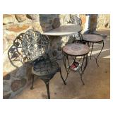 Cast Metal and Mosaic Patio Furniture Group