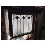 Leaded Glass Window in Wood Frame