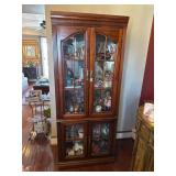 Mahogany Curio Cabinet with Mirrored Back