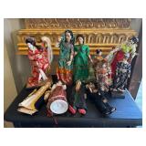 Group of Vintage International Souvenir Dolls