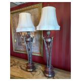 Pair of Architectural Open-Work Table Lamps