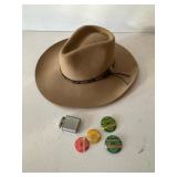 Stetson Wool Western Hat with Lighter and Pins