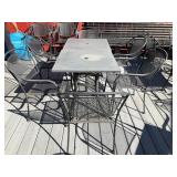 Set of Two Outdoor Tables and Six Chairs