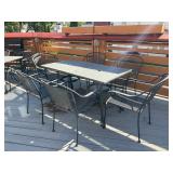 Seven Piece Metal Mesh Patio Dining Set