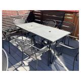 Seven Piece Patio Steel Dining Set