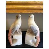 Pair of Carved Marble Bird Bookends