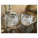 Pair of Nestle Clear Glass World Globe Mugs