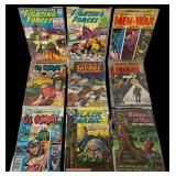 Assort of 9 Vintage DC + Marvel, War Issues