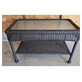 Faux Wicker Patio Garden Coffee Table