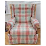 Plaid Wingback Armchair