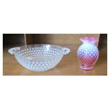 Fenton+ Hobnail Vase & Dish