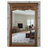French Provincial Style Carved Wood Wall Mirror