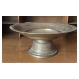 Etched Brass Pedestal Dish