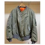Alpha Industries Green Nylon Bomber Jacket