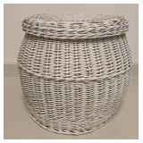 White Wicker Hamper Basket