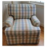 Plaid Upholstered Armchair
