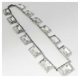Vintage Clear Crystal Open Back Necklace