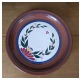 Hand Painted Terracotta Pottery Plate - Signed