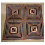 Hand Stitched Geometric Patchwork Quilt