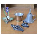 Mini Copper Bucket, Trivet, Iron + (5)