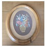 Floral Basket Needlepoint Art