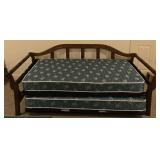 Wood Daybed w/ Pop Up Trundle Bed & 2 Mattresses