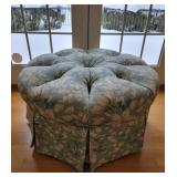 Round Tufted Skirted Ottoman