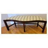 Curved Chippendale Style Striped Bench
