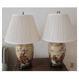 Chinese Porcelain Floral Ginger Jar Lamps