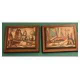 Ethan Allen Maritime Still Life Prints On Wood (2)