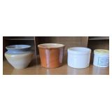 Mini Pottery Crocks, Jars, Bowl (4)