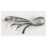 ORR Sterling Silver Amethyst Brooch