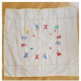 Handmade Embroidered Asian Sheet Quilt