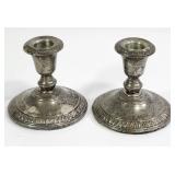 Frank M. Whiting Sterling Weighted Candle Holders