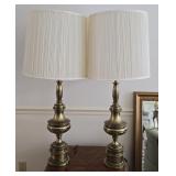 Stiffel Style Heavy Brass Table Lamps