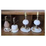 Hobnail Milk Glass+ Small Table Lamps (4)