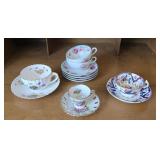 Japan, England+ China Teacups & Saucers (12)