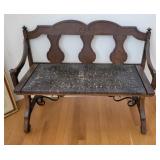 Wood & Rattan Bench
