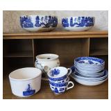 Holland, Japan+ Willow Blue Bowls, Cups+ (17)