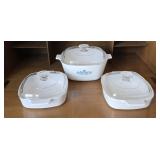 Corningware Casserole Dishes (3)