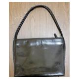 Monsac Black Leather Shoulder Purse