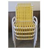Yellow Woven Garden Lawn Chairs (4)