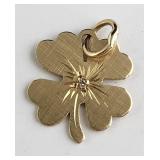 14k Gold & Diamond 4-Leaf Clover Pendant
