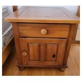 Large Pine Wood End Table