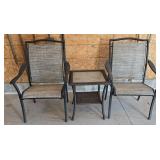 Patio Chairs & End Table (3)