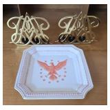 Ethan Allen Plate & Col. Williamsburg Bookends